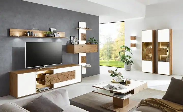 HARTMANN Wohnwand Caya | Eiche, Weiß | Möbel Höffner Neue Ware