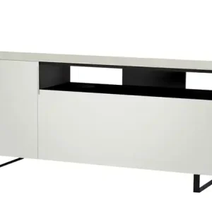 Wochenendangebot TV Board Nicolo Phono | Weiß, matt, Kufen/ Schwarz