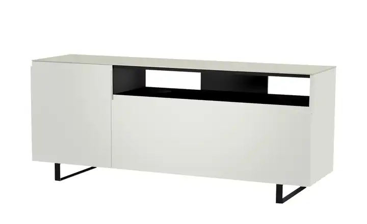 Wochenendangebot TV Board Nicolo Phono | Weiß, matt, Kufen/ Schwarz