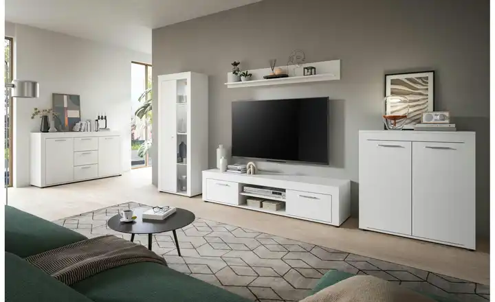 Wohnwand Bardenas | Weiß | Möbel Höffner Heißes Angebot