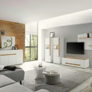 Wohnwand Cande | Weiß, Eiche (Nachbildung) | Höffner Jetzt Kaufen