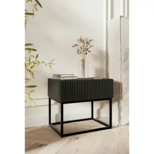 Saisonangebot Selsey Nachtkommode mit Kufengestell Veldio | Anthrazit, Schwarz