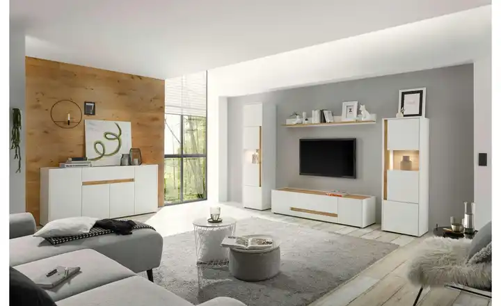 Wohnwand Cande | Eiche (Nachbildung) | Möbel Höffner Sonderangebot