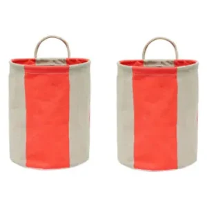 Sonderangebot OYOY living design 2er-Set: Aufbewahrungskörbe "Kara" in Rot - (H)22 xØ 18 cm günstig kaufen | limango