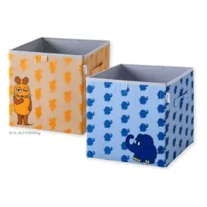 Wochenendangebot Lifeney 2er-Set: Aufbewahrungsboxen "Maus" in Blau/ Orange - (B)30 x (H)30 x (T)30 cm günstig kaufen | limango