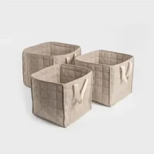 Homla 3er-Set: Aufbewahrungskörbe "Ersen" in Beige - (B)33 x (H)30 x (T)33 cm günstig kaufen | limango Rabatt