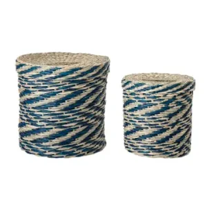 Neu Bloomingville Korb 2er-Set ZickZack in Blau günstig kaufen | limango