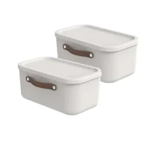 Beliebt Rotho 2er-Set Kiste mit Deckel Maloja 12l in Mistletoe weiß günstig kaufen | limango