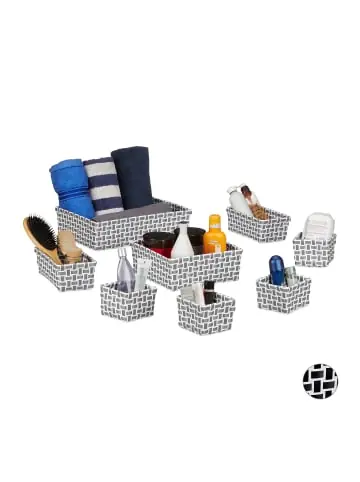Kracherpreis relaxdays 8x Aufbewahrungskorb in Weiss-Grau günstig kaufen | limango