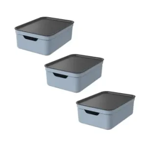 Rotho 3er Set Aufbewahrungsbox mit Deckel 10L JIVE in Blue Fog ged. günstig kaufen | limango Gratis Versand