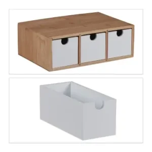 relaxdays Schubladenbox in Natur/ Weiß günstig kaufen | limango Top-Seller