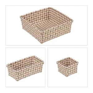 relaxdays 4x Aufbewahrungskorb in Weiß/ Braun günstig kaufen | limango Sichere Zahlung