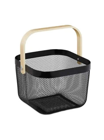 Neuheit relaxdays Aufbewahrungskorb in Schwarz - (B)26 x (H)17,5 x (T)24,5 cm günstig kaufen | limango