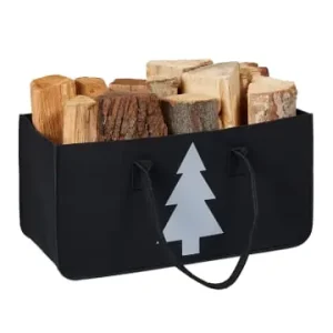 relaxdays Kaminholztasche in Schwarz/ Weiß - (B)50 x (H)25 x (T)25 cm günstig kaufen | limango Jetzt Bestellen