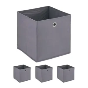 Must-Have relaxdays 4 x Aufbewahrungsbox in Grau - (B)30 x (H)30 x (T)30 cm günstig kaufen | limango