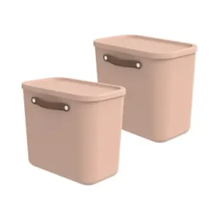 Billig Rotho 2er-Set Kiste mit Deckel Maloja 25l in Meadow rose günstig kaufen | limango