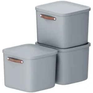 Preisknaller Rotho 3er-Set Kiste mit Deckel Maloja 40l in Misty blue günstig kaufen | limango