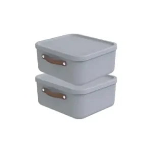 Preisknaller Rotho 2er-Set Kiste mit Deckel Maloja 20l in Misty blue günstig kaufen | limango