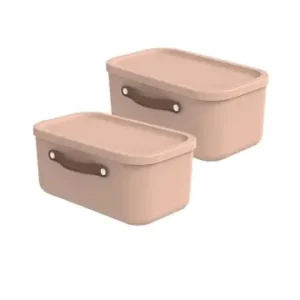 Neuheit Rotho 2er-Set Kiste mit Deckel Maloja 12l in Meadow rose günstig kaufen | limango