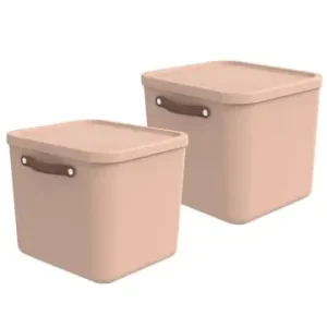 Knallerangebot Rotho 2er-Set Aufbewahrungskiste 40l in Meadow rose günstig kaufen | limango