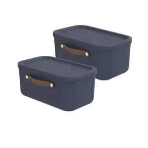 Rotho 2er-Set Kiste mit Deckel Maloja 12l in Midnight blau günstig kaufen | limango Heißes Angebot
