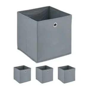 relaxdays 4 x Aufbewahrungsbox in Grau - (B)30 x (H)30 x (T)30 cm günstig kaufen | limango Online Kaufen