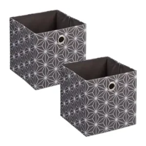 Bestseller relaxdays 2 x Aufbewahrungsbox in Grau/ Weiß - (B)30 x (H)30,5 x (T)30 cm günstig kaufen | limango