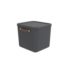 Rotho Aufbewahrungsbox mit Deckel 40 l MALOJA in Holzkohle schwarz ged. günstig kaufen | limango Top-Preis