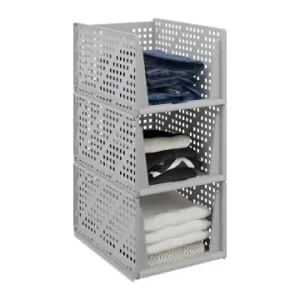 Ausverkauf relaxdays 3 x Schrank Organizer in Grau - (B)33,5 x (H)24,5 x (T)43,5 cm günstig kaufen | limango