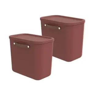 Rotho 2er-Set Kiste mit Deckel Maloja 25l in Iron rot günstig kaufen | limango Sonderaktion