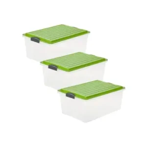 Angebot Rotho Compact 3er-Set Aufbewahrungsbox 38l mit Deckel in Grün günstig kaufen | limango
