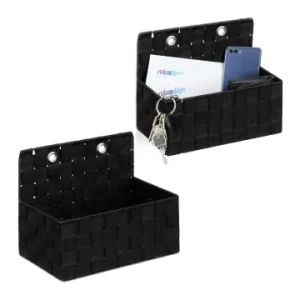 Direkt Vom Hersteller relaxdays 2 x Aufbewahrungskorb in Schwarz - (B)25x (H)20 x (T)16,5 cm günstig kaufen | limango