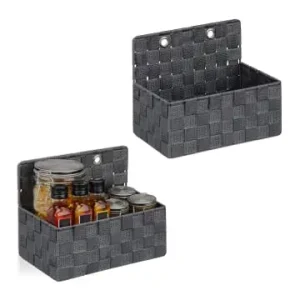 relaxdays 2 x Aufbewahrungskorb in Grau - (B)25x (H)20 x (T)16,5 cm günstig kaufen | limango Neue Ware