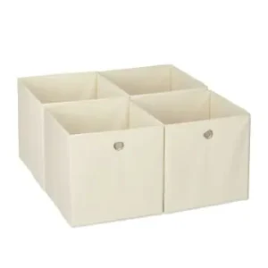 relaxdays 4 x Aufbewahrungsbox in Beige - (B)30 x (H)30 x (T)30 cm günstig kaufen | limango Schnäppchen