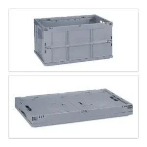 relaxdays 10x Klappbox in Grau - (B)58,5 x (H)31,5 x (T)40 cm günstig kaufen | limango Top-Preis