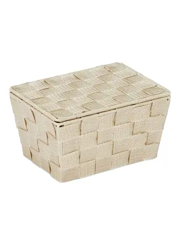 Markenprodukt relaxdays 10 x Aufbewahrungskorb in Beige - (B)19,5x (H)10,5 x (T)14,5 cm günstig kaufen | limango