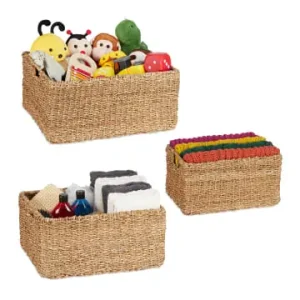 Kostenloser Versand relaxdays 3tlg. Aufbewahrungskorb Set in Natur günstig kaufen | limango