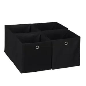 Angebot relaxdays 4 x Aufbewahrungsbox in Schwarz - (B)30 x (H)30 x (T)30 cm günstig kaufen | limango