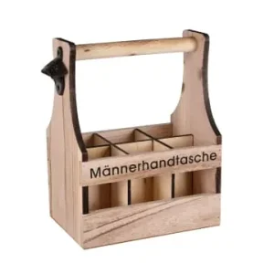 Sichere Zahlung UNUS Flaschenträger Männerhandtasche aus Holz in Braun günstig kaufen | limango