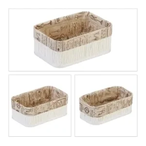 relaxdays 3 x Aufbewahrungskorb in Weiß/ Beige günstig kaufen | limango Geprüft