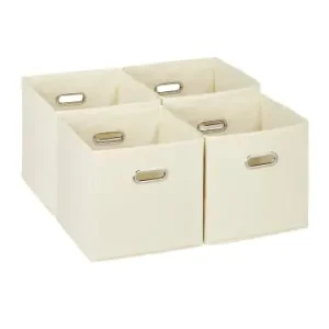 relaxdays 4 x Aufbewahrungsbox in Beige - (B)30 x (H)30 x (T)30 cm günstig kaufen | limango Neu Im Sortiment