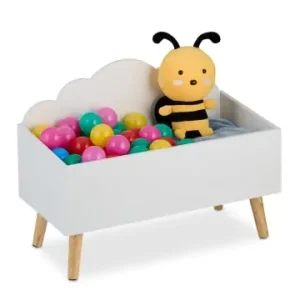 relaxdays Kindertruhe in Weiß - (B)60 x (H)45 x (T)30 cm günstig kaufen | limango Super-Preis