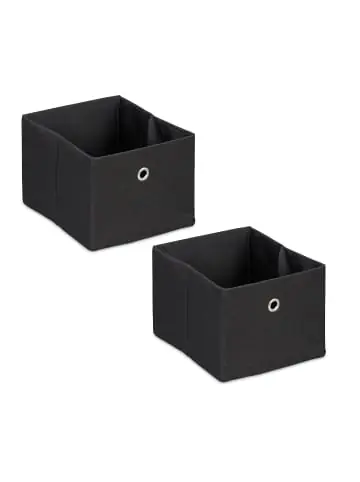Billig relaxdays 2 x Aufbewahrungsbox in Schwarz - (B)20,5 x (H)16 x (T)25 cm günstig kaufen | limango