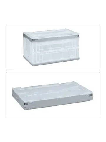 Jetzt Kaufen relaxdays 4x Klappbox in Grau - (B)59,5 x (H)31,5 x (T)39,5 cm günstig kaufen | limango