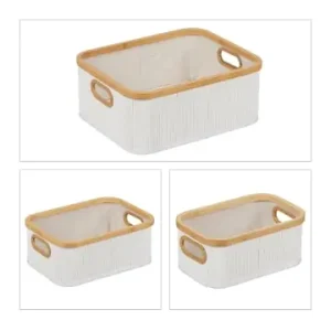 Neuheit relaxdays 3 x Aufbewahrungskorb in Weiß/ Natur günstig kaufen | limango