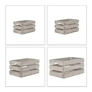 relaxdays 4er Set Shabby-Kiste in Grau günstig kaufen | limango Sonderaktion