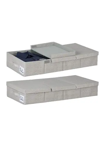 Kostenloser Versand relaxdays 2 x Unterbettkommode in Grau - (B)80 x (H)15 x (T)40 cm günstig kaufen | limango