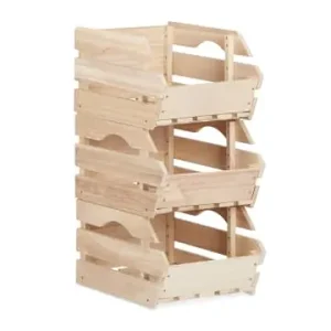 Geprüft relaxdays Stappelkisten in Natur - (B)27,5 x (H)20 x (T)38 cm günstig kaufen | limango