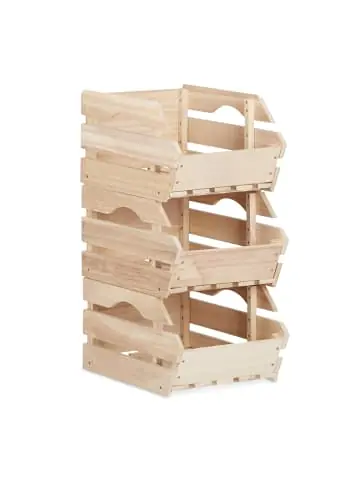 Geprüft relaxdays Stappelkisten in Natur - (B)27,5 x (H)20 x (T)38 cm günstig kaufen | limango
