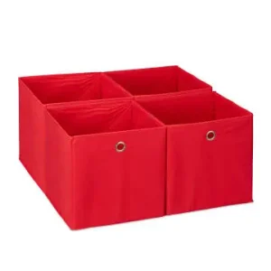 Neu relaxdays 4 x Aufbewahrungsbox in Rot - (B)30 x (H)30 x (T)30 cm günstig kaufen | limango